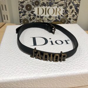 CHRISTIAN DIOR LEATHER J'ADIOR CHOKER NECKLACE
